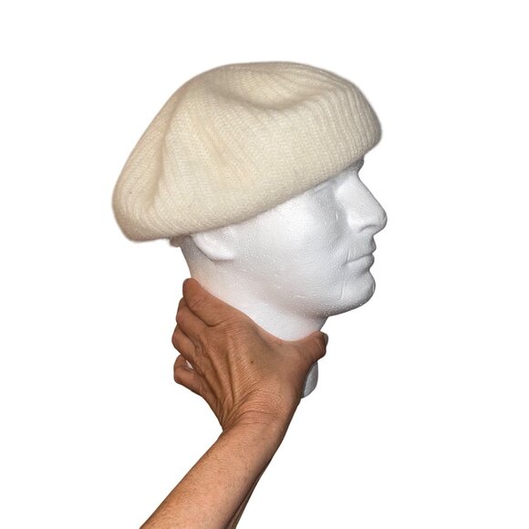 Aris Vintage Womens Hat Beret One Size Cream Angora Wool main image 8